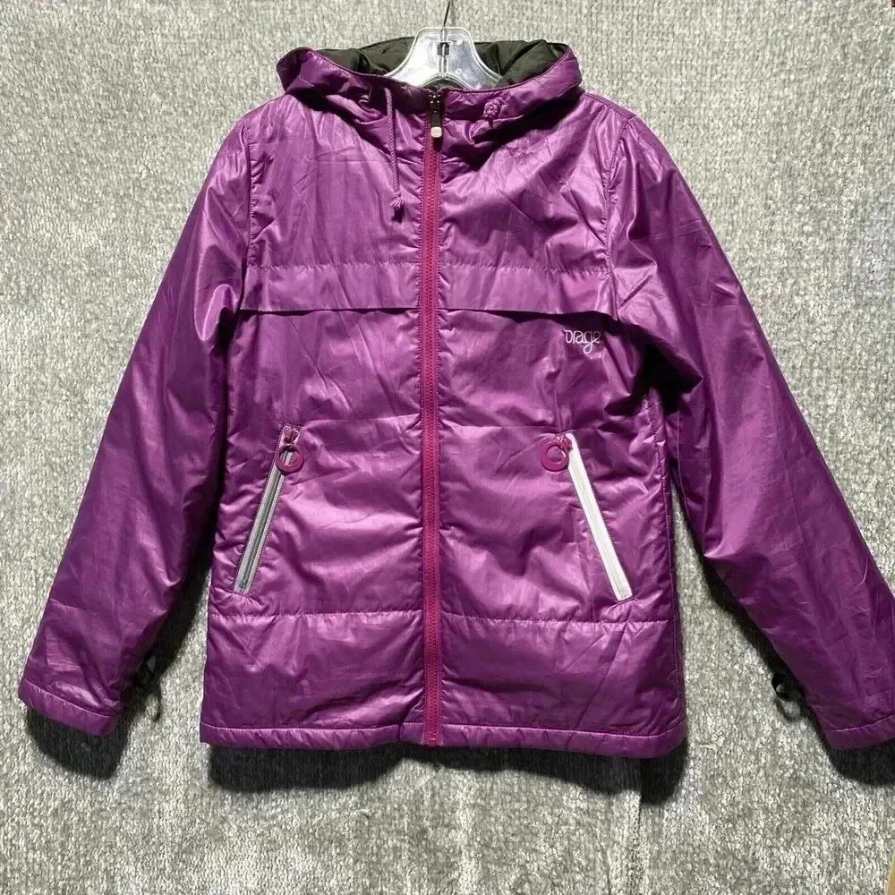 Orage Womens Size S Snowboard Ski Jacket Hooded Winter Full Zip Purple‎ Black